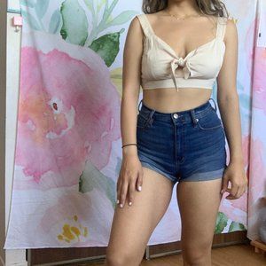 NWOT Mendocino Tie Front Nude Crop Tank Top